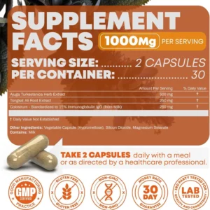 Turkesterone & Tongkat Ali 1000mg Supplement